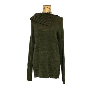 Green Knit Tunic Pullover Sweater M